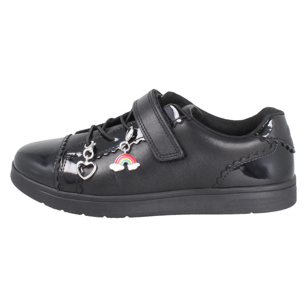 Girls Clarks Closed Top School Shoes With Removable Charms Disco Charm