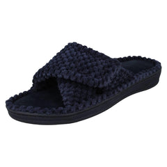 Ladies Padders Cross Detailed Adjustable Mule Slippers Flo