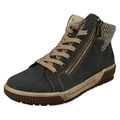 Ladies Rieker Fleece Lined Dual Fastening Ankle Boots N0709