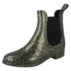 Girls Spot On Glitter Ankle Wellingtons X1262