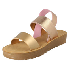 Ladies Savannah Elasticated Heel Summer Sandals F00447
