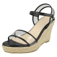 Ladies Savannah Transparent Strap Wedges
