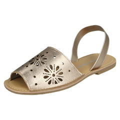 Ladies Leather Collection Flower Design Mules