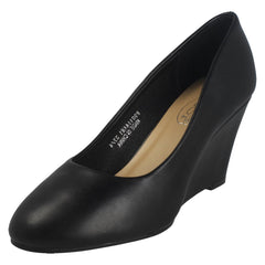 Ladies Spot On Elegant Wedge Heeled Court Shoes F90114
