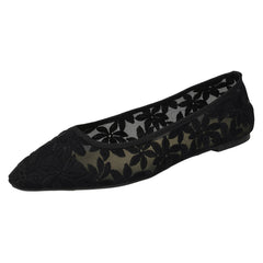 Ladies Spot On Flowery Ballerinas
