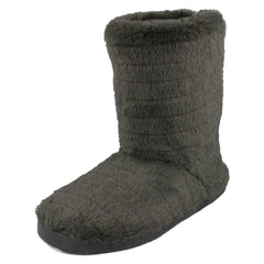 Ladies Spot On Soft Faux Fur Slipper Boots