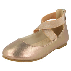 Girls Spot On Crossed Strap Ballerinas