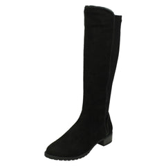 Ladies Spot On Mid Heel Calf Boots F50868