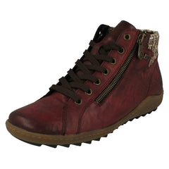 Ladies Rieker Warm Lined Woven Cuff Remonte-Tex Ankle Boots R1485