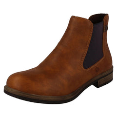 Ladies Rieker Elasticated Gusset Panel Chelsea Boots 72254