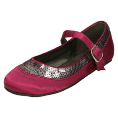 Girls Spot On Flat Ballerina Sequin Detail