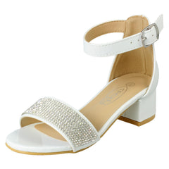Girls Spot On Formal Heeled Sandals H1126
