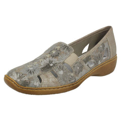 Ladies Rieker Cut Out Design Slip On Shoes 41385