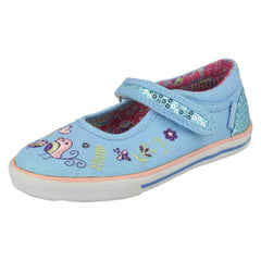 Girls Startrite Sparkle Canvas Pumps Paradise