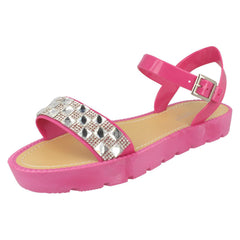Ladies Savannah Diamante and Jewel Trim Flat Mules