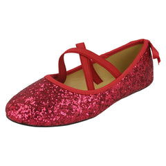 Girls Spot On Elastic Strap Ballerinas